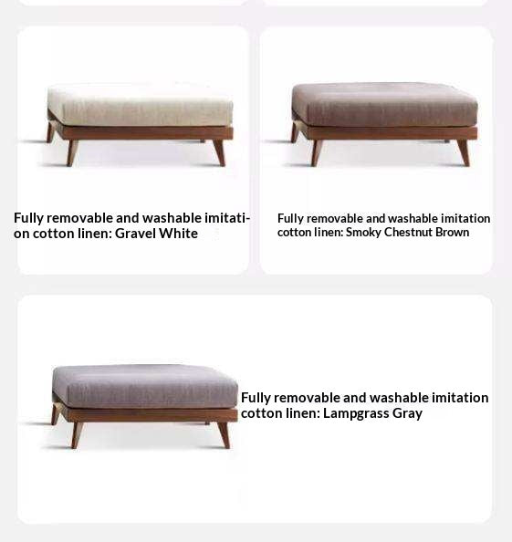 Ash, Oak, Black Walnut Solid Wood  Fabric Footstool