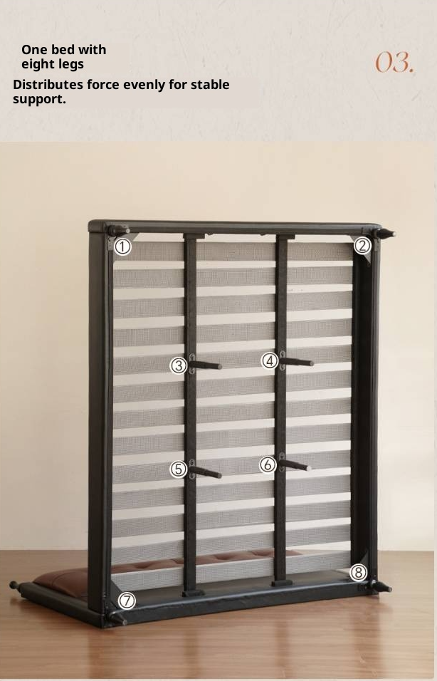 Luxury Genuine Leather Soft Backrest Bed, American Retro Style