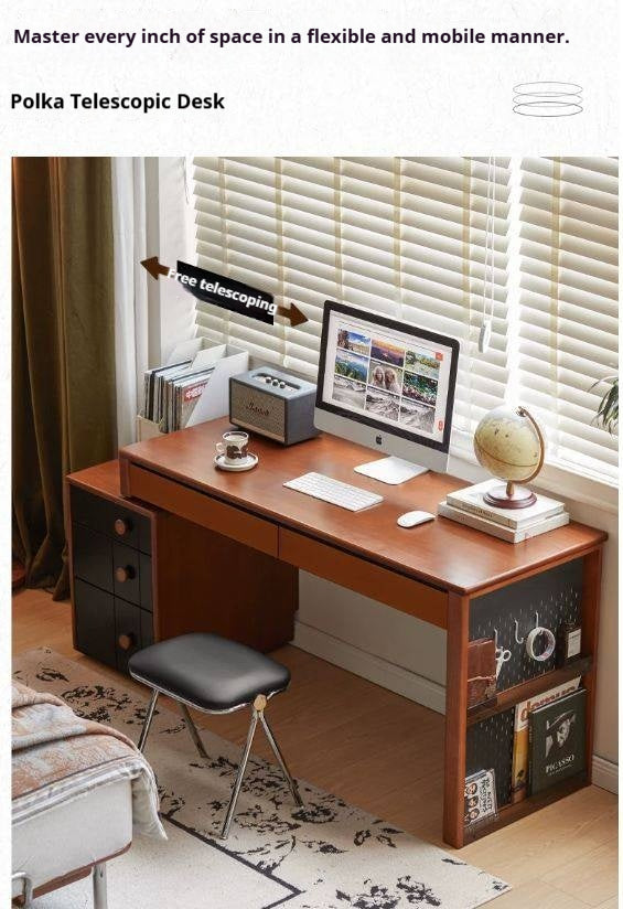 Poplar Solid Wood Desk Extendable Office Desk