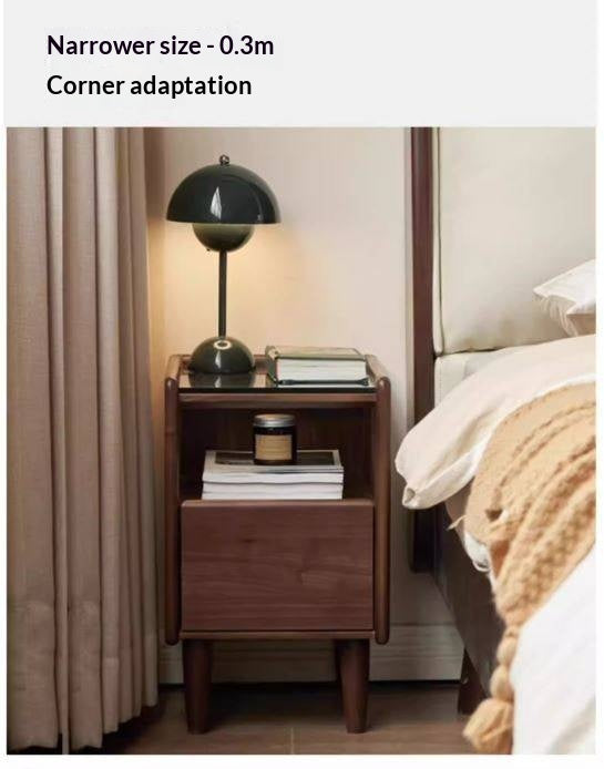Black Walnut, Catalpa, Sandalwood Solid Wood Nightstand Modern Minimalist