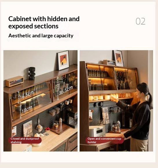 Black Walnut Solid Wood Italian-Style Sideboard – Sleek Buffet Cabinet