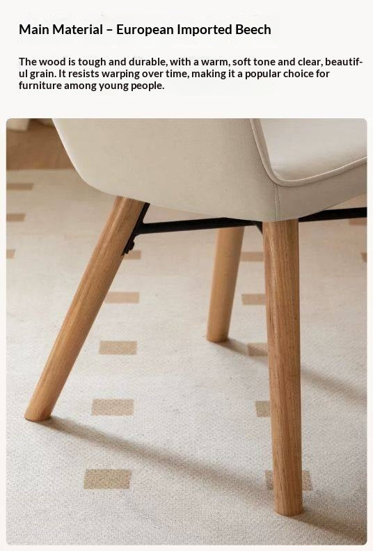 Beech Solid Wood Technological Cloth Soft Back Chair