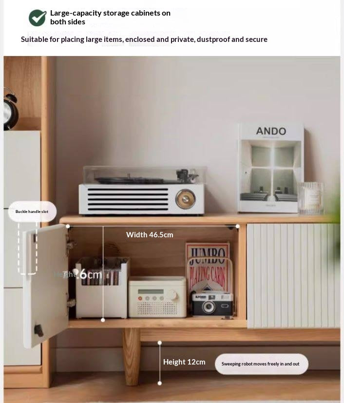 Oak Solid Wood Modern Storage TV Cabinet.