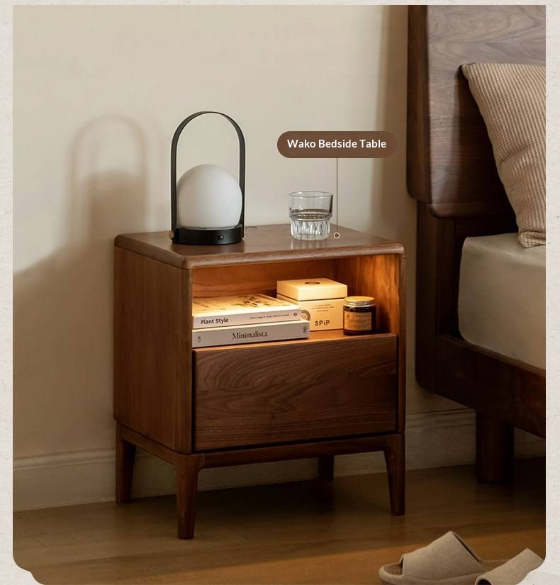 Black Walnut, Ash Solid Wood Bed