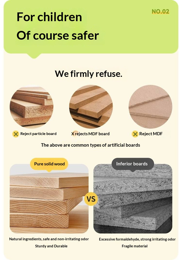 Rubberwood Solid Wood Children's White Storage Box Bed