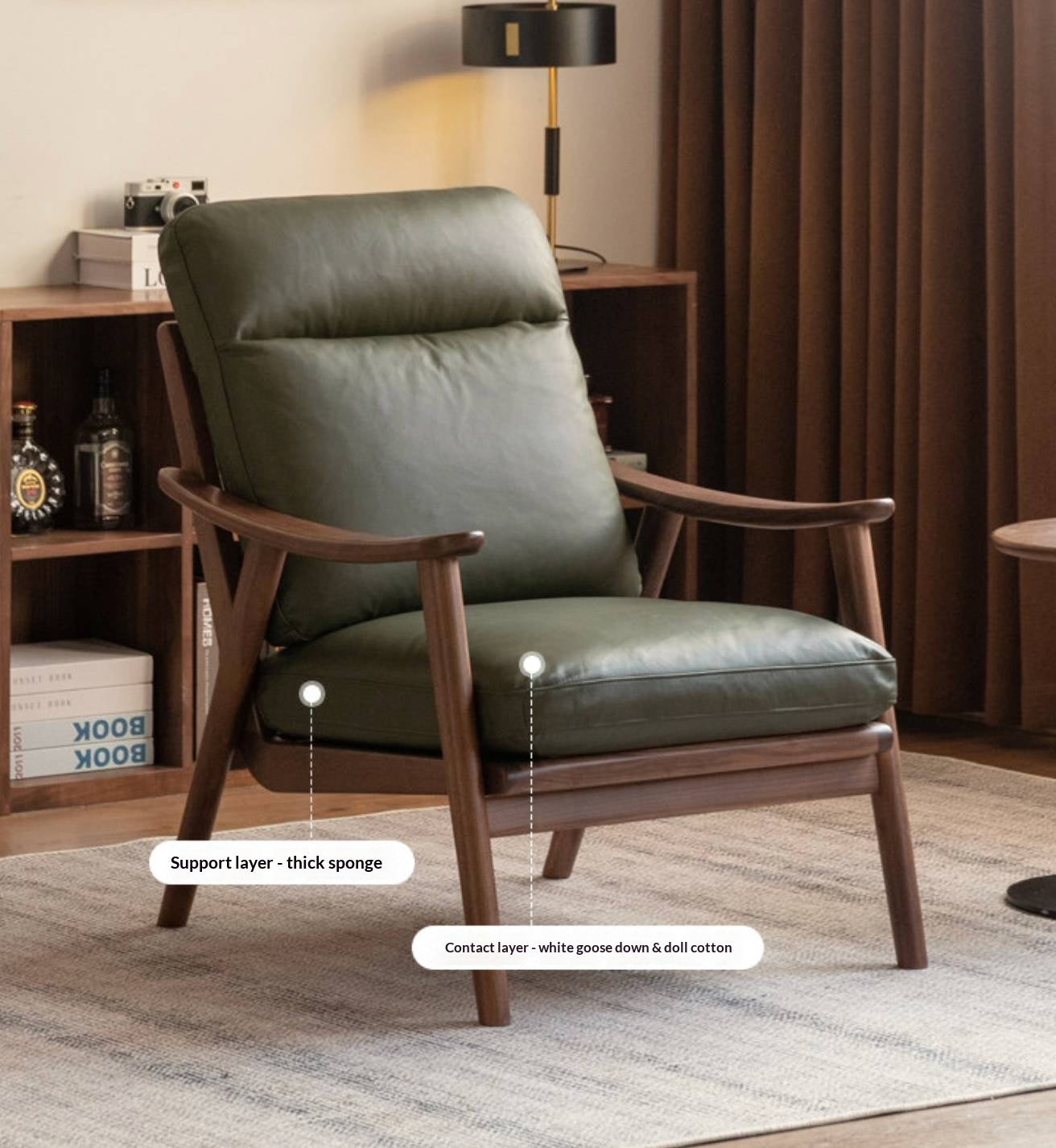 Black Walnut, Ash, Golden Pear Solid Wood Armchair