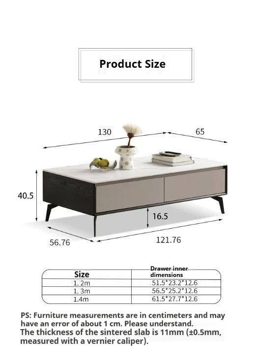 Tulipwood Solid Wood Coffee Table Rock Slab