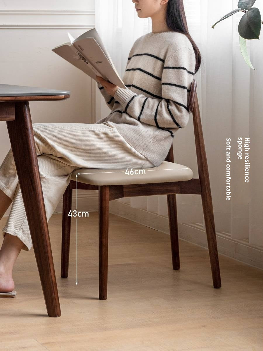 Set 4 pcs Black Walnut, Sandalwood Solid Wood Dining Chair