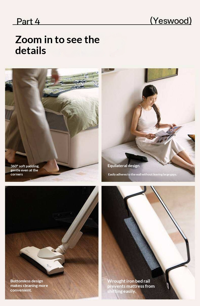 Upholstered Storage Platform Bed, Modern Minimalist White Eco Leather Tatami Bed with Box Storage