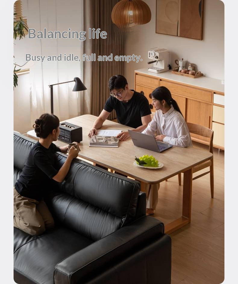 Cherry Solid Wood Retro Rock Board Dining Table