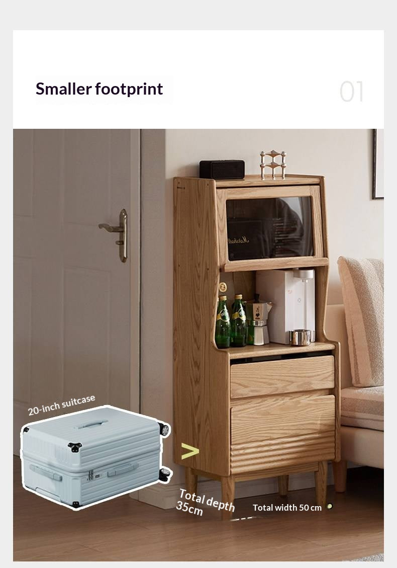 Oak Solid Wood Modern Style Side Cabinet