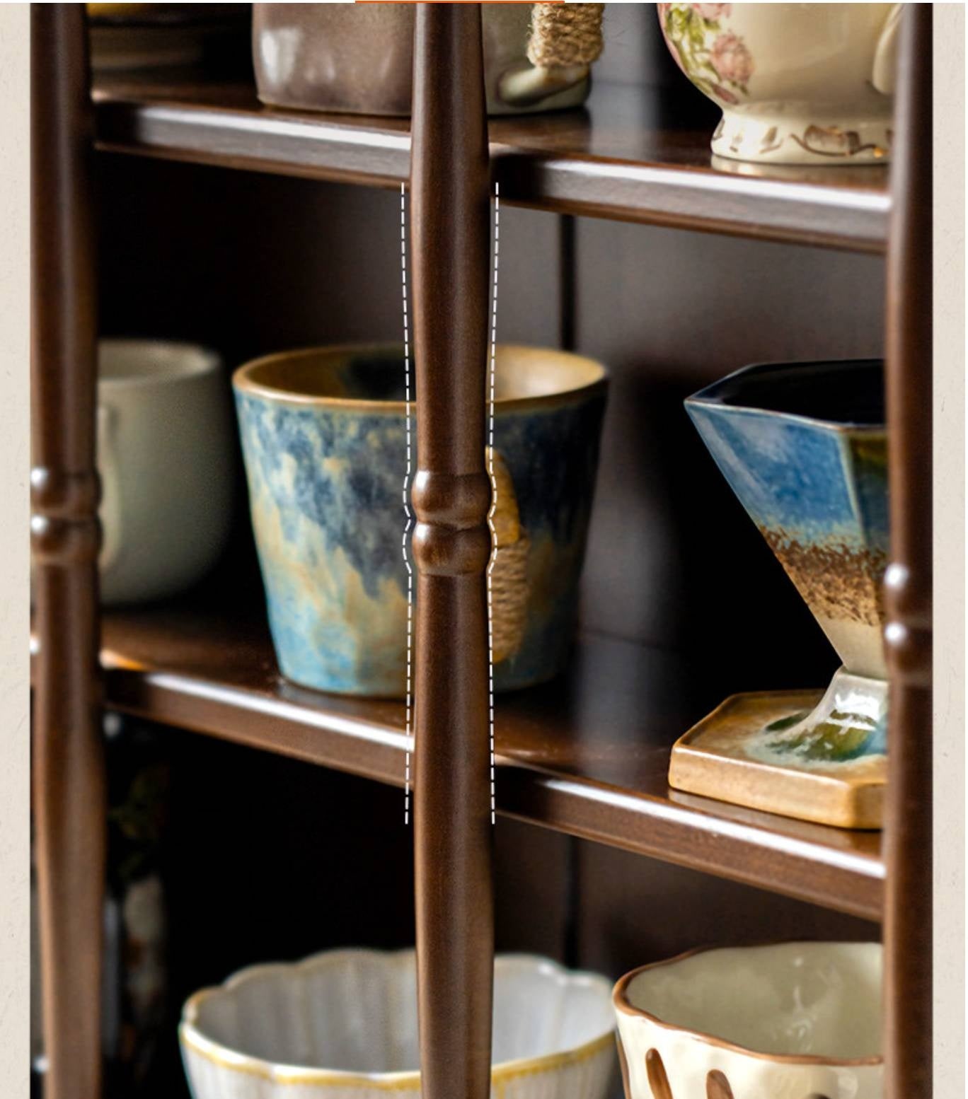 Poplar Solid Wood American Retro dish rack storage cup holder