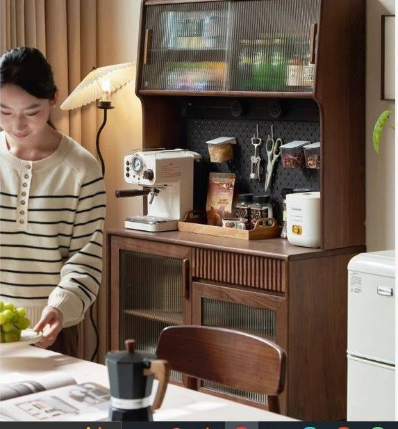 Oak, Black Walnut, South American Walnut, Solid Longan Hardwood, Red Zebrawood Solid Wood Light Luxury Sideboard