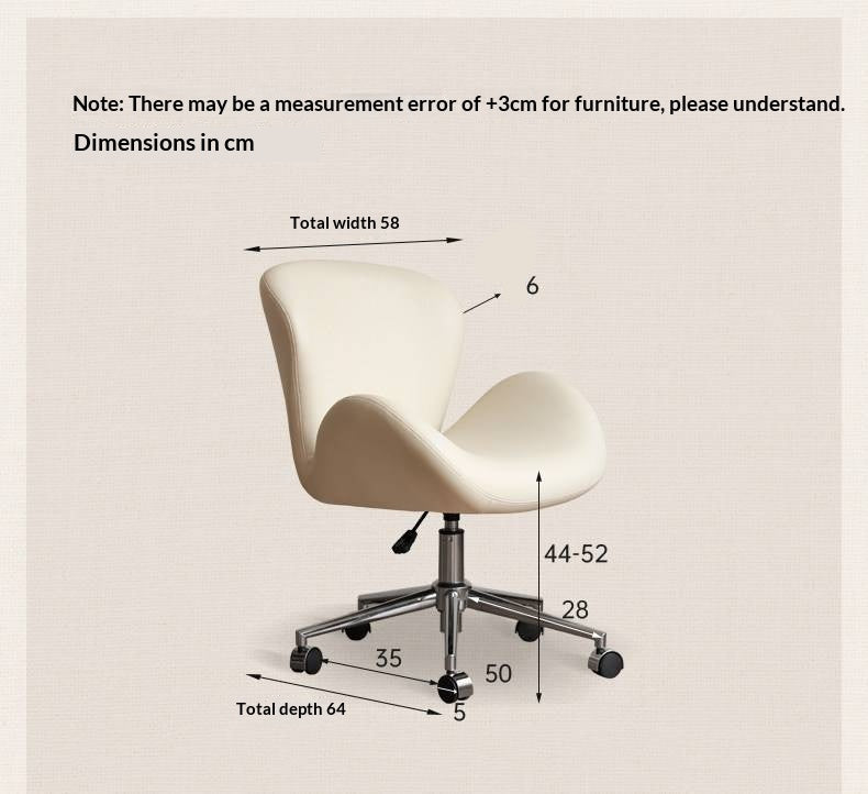 Swan-Style Swivel Office Chair with Chrome Base