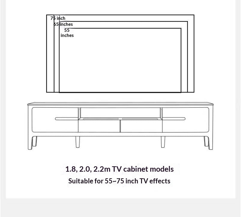 Oak, Solid Rubberwood Nordic Floor TV Cabinet.