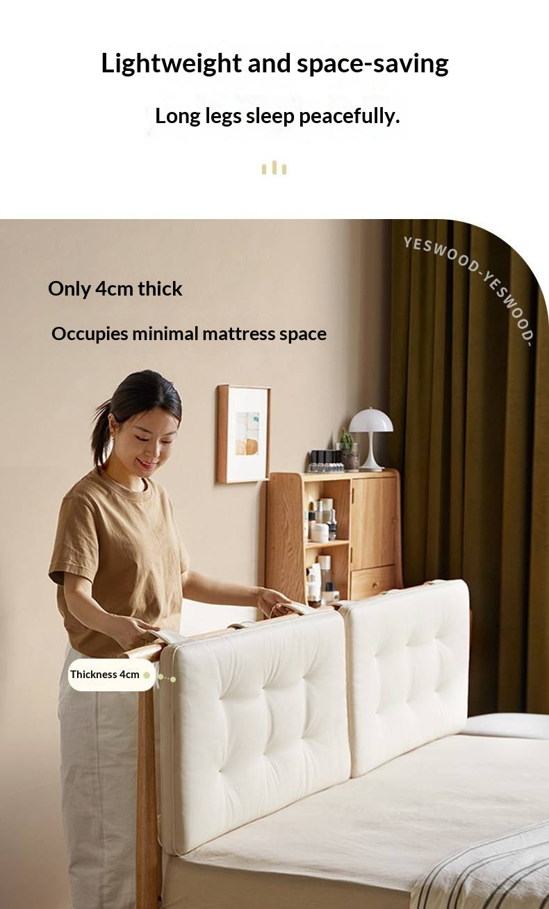 Headboard Backrest Cushion with Creamy White Leather