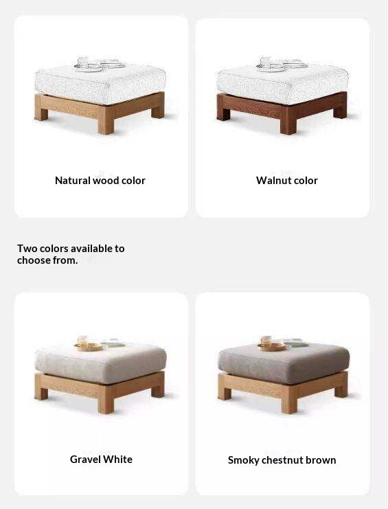 Ash, Oak, Black Walnut Solid Wood  Fabric Footstool