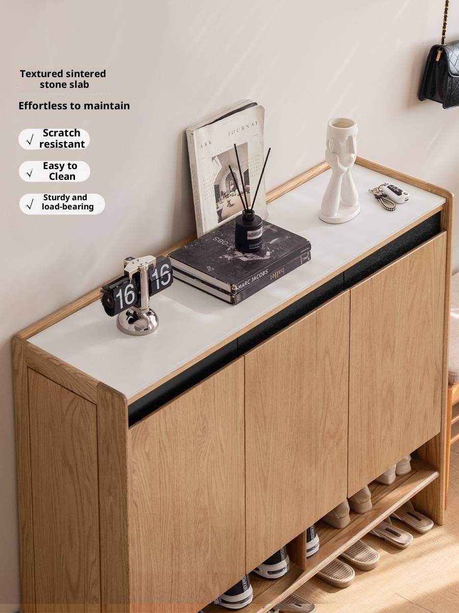 Oak Solid Wood Modern Shoe Cabinet