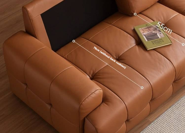 Modern Italian-Style Genuine Leather  Sofa