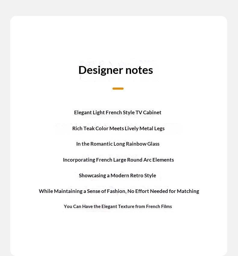 Tulipwood Solid Wood Light French TV Cabinet Sliding Door.