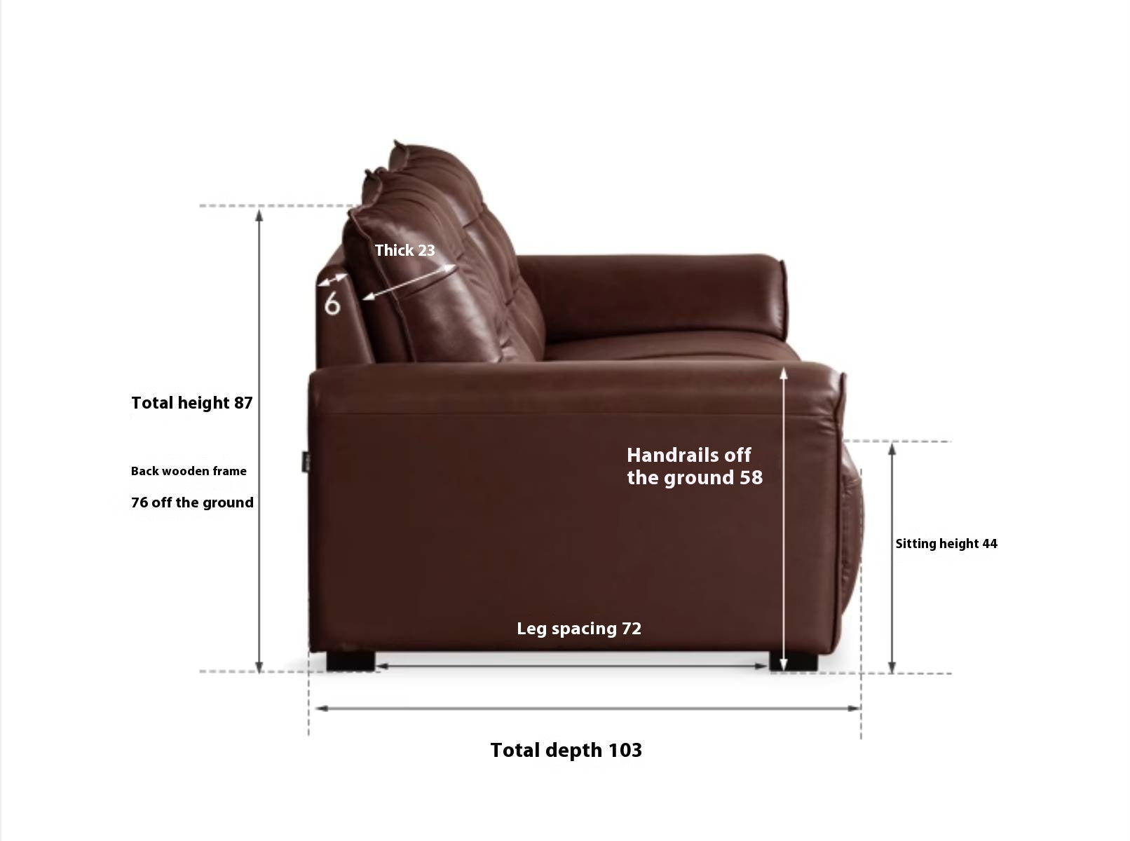 Genuine Leather American Retro High-Back Sofa with Checkerboard Black Bear Pattern