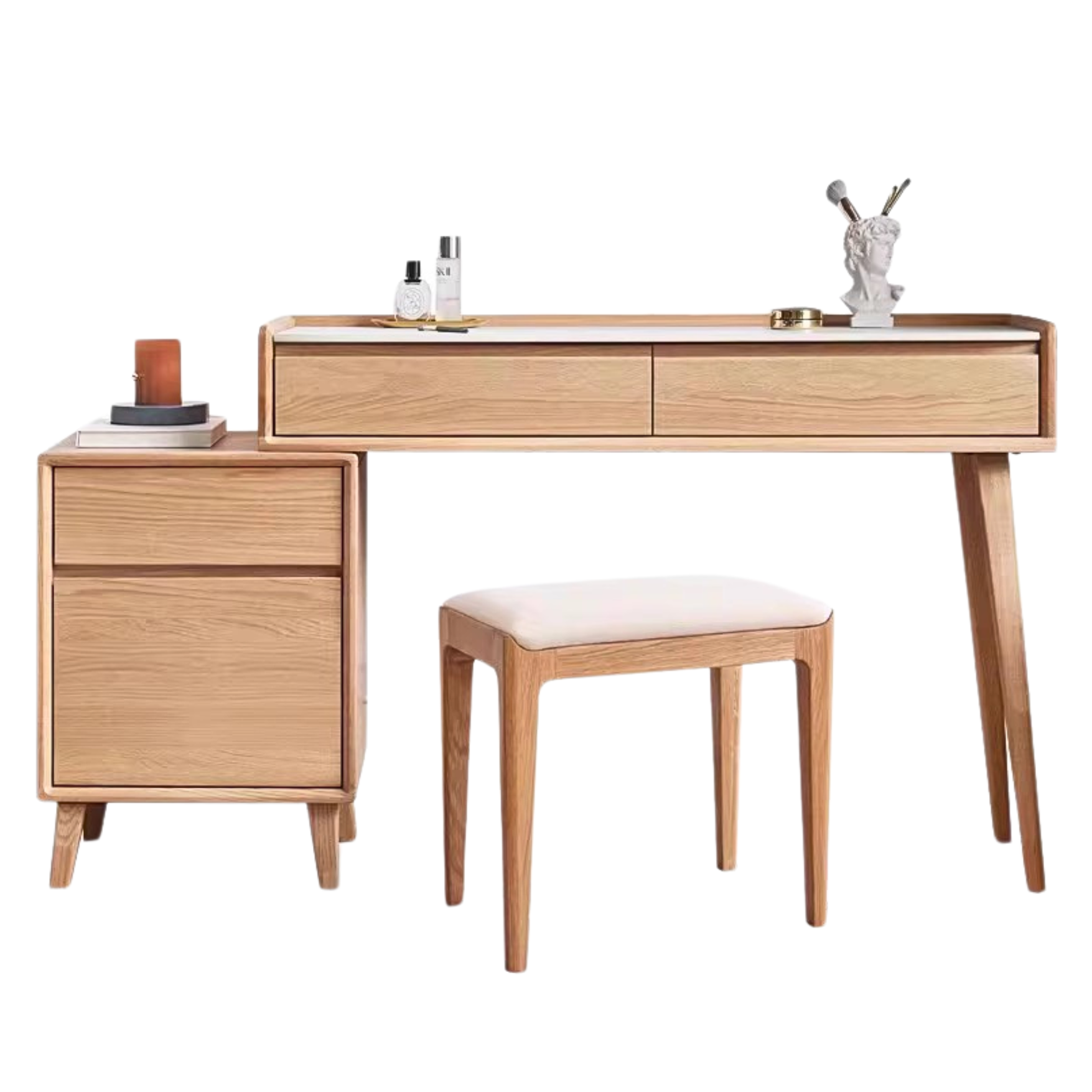 Oak solid wood Modern Simple Rock Board Dressing Table