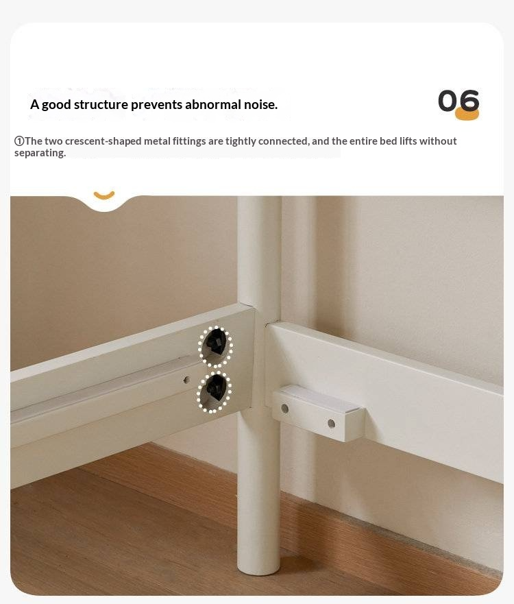 Pine Solid Wood Bed — Nordic Minimalist Cream Style Large Bed