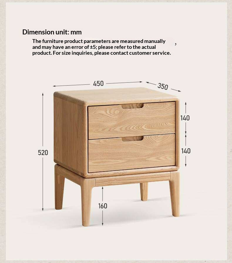 Ash Solid Wood Modern Nordic Style Nightstand