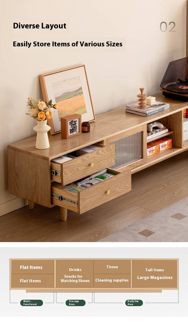 Ash Solid Wood Modern TV Cabinet