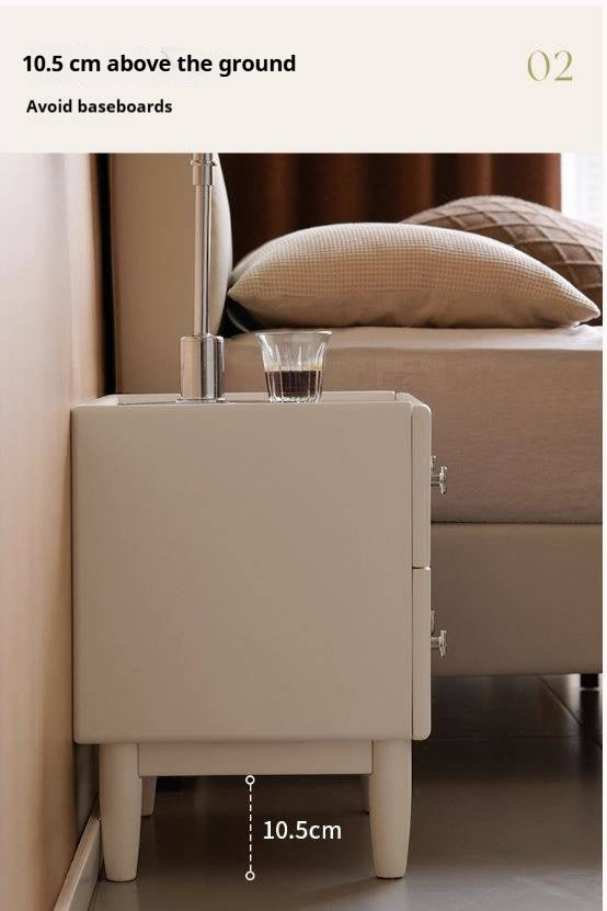 Solid Rubberwood Modern Nightstand