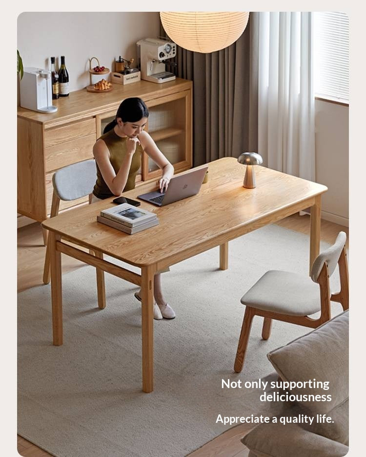 Oak Solid Wood Modern Minimalist Long Dining Table