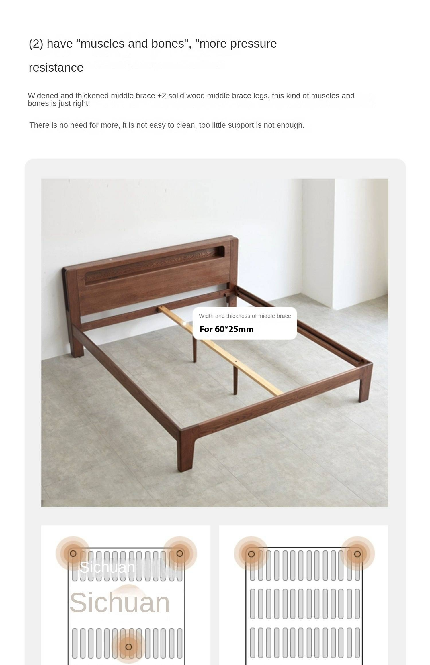 Oak Solid Wood bed With Light