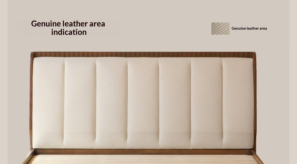 Black Walnut, Golden Sandalwood Solid Wood Genuine Leather Extra Tall Vertical Channel Tufted Platform Bed