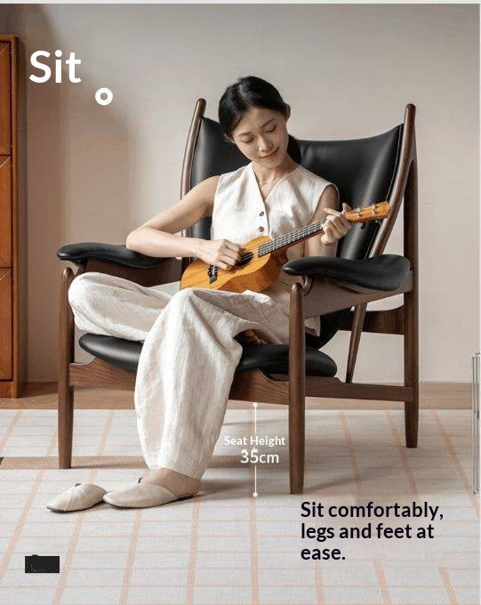 Ash Solid Wood Modern Designer Lounge Chair