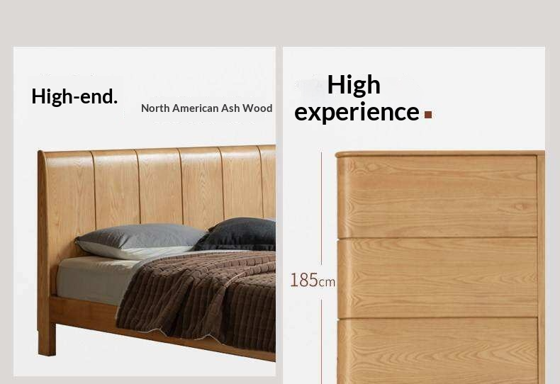 Ash Solid Wood Channel Tufted Platform Bed