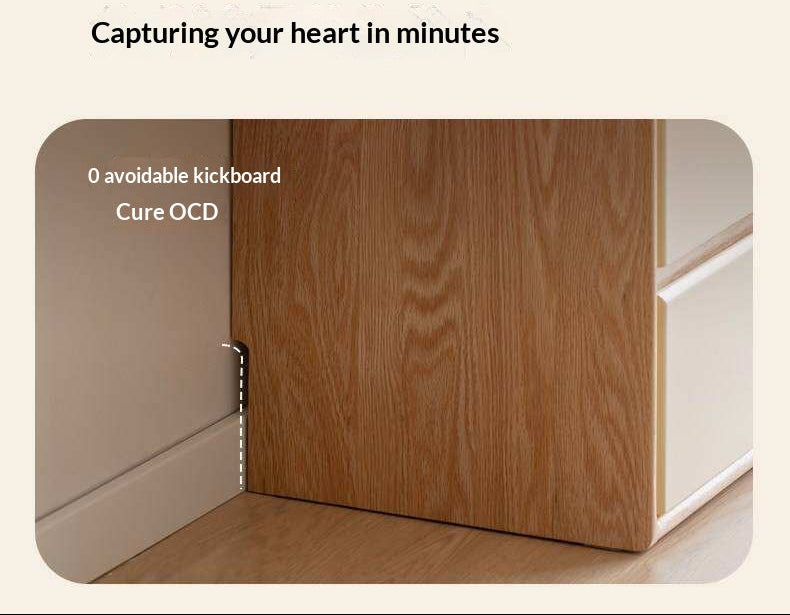 Oak, Beech Solid Wood Cream Style Module Combination Bookcase