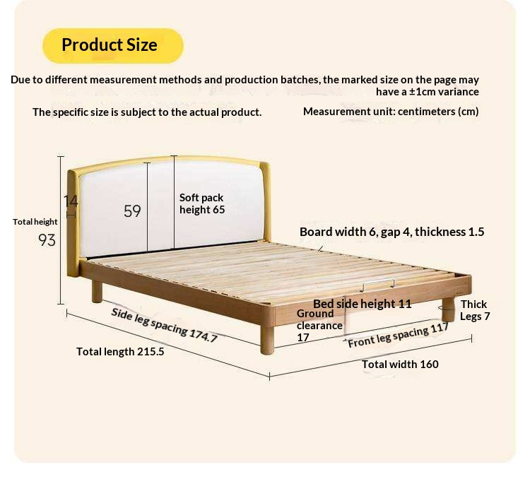 Beech Solid Wood Kids Upholstered Low Platform Bed with Curved Headboard