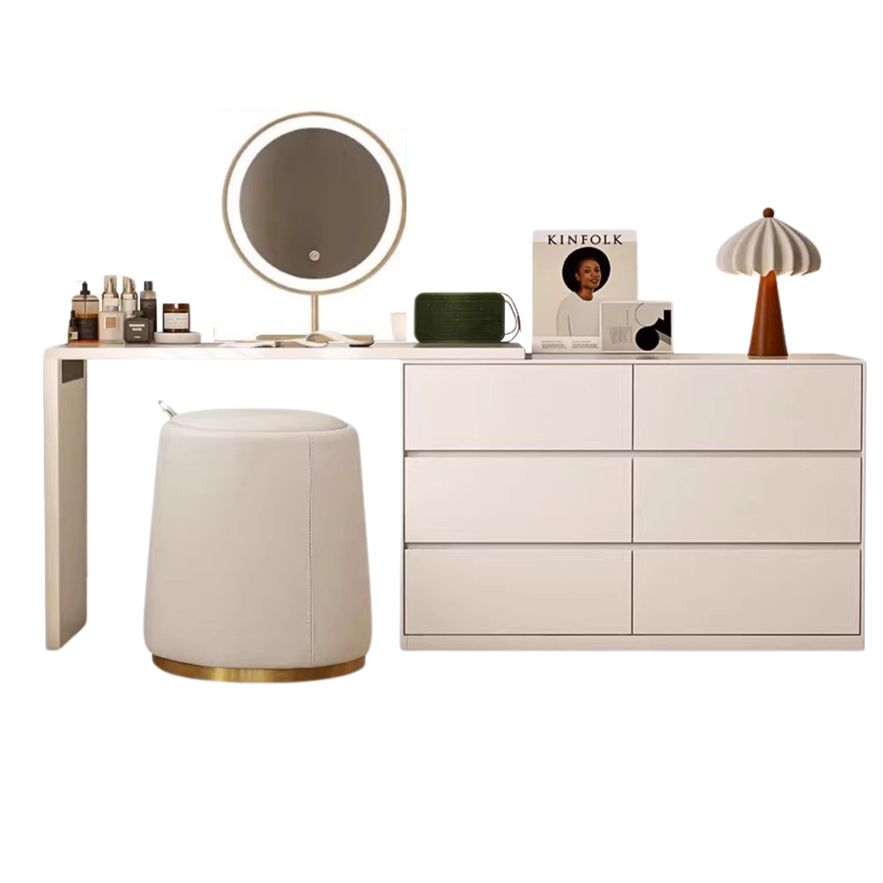 Poplar Solid Wood Modern White Dressing Table  ,