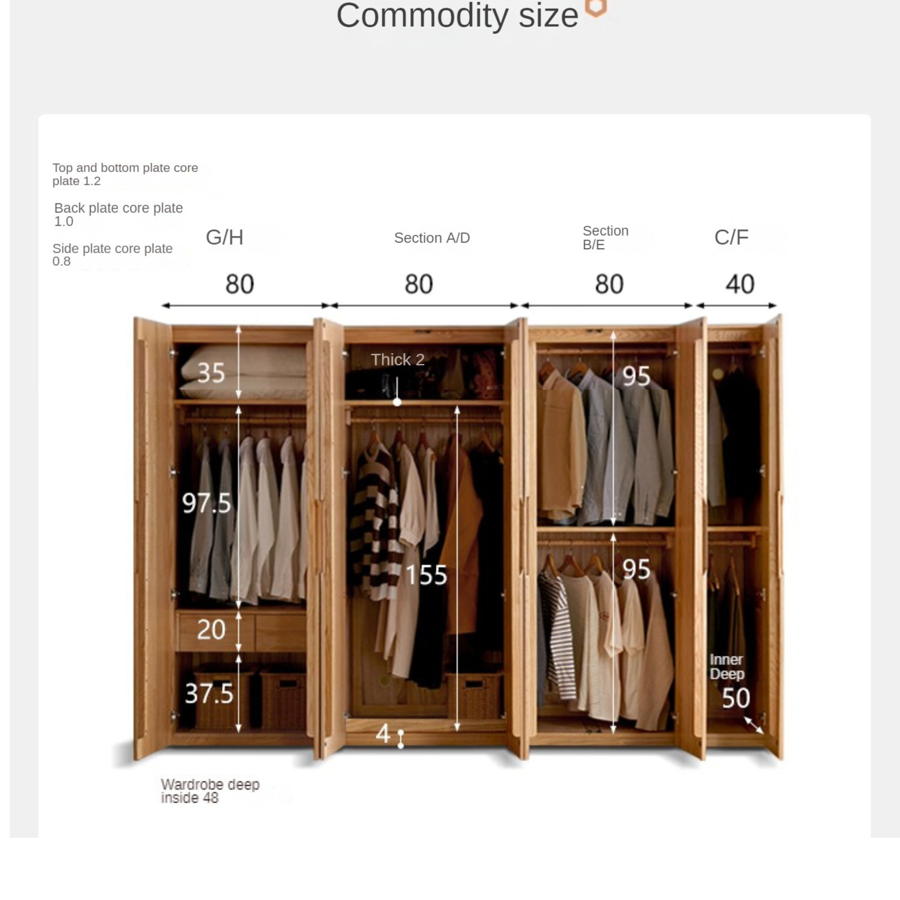 Oak solid wood Wardrobe ::