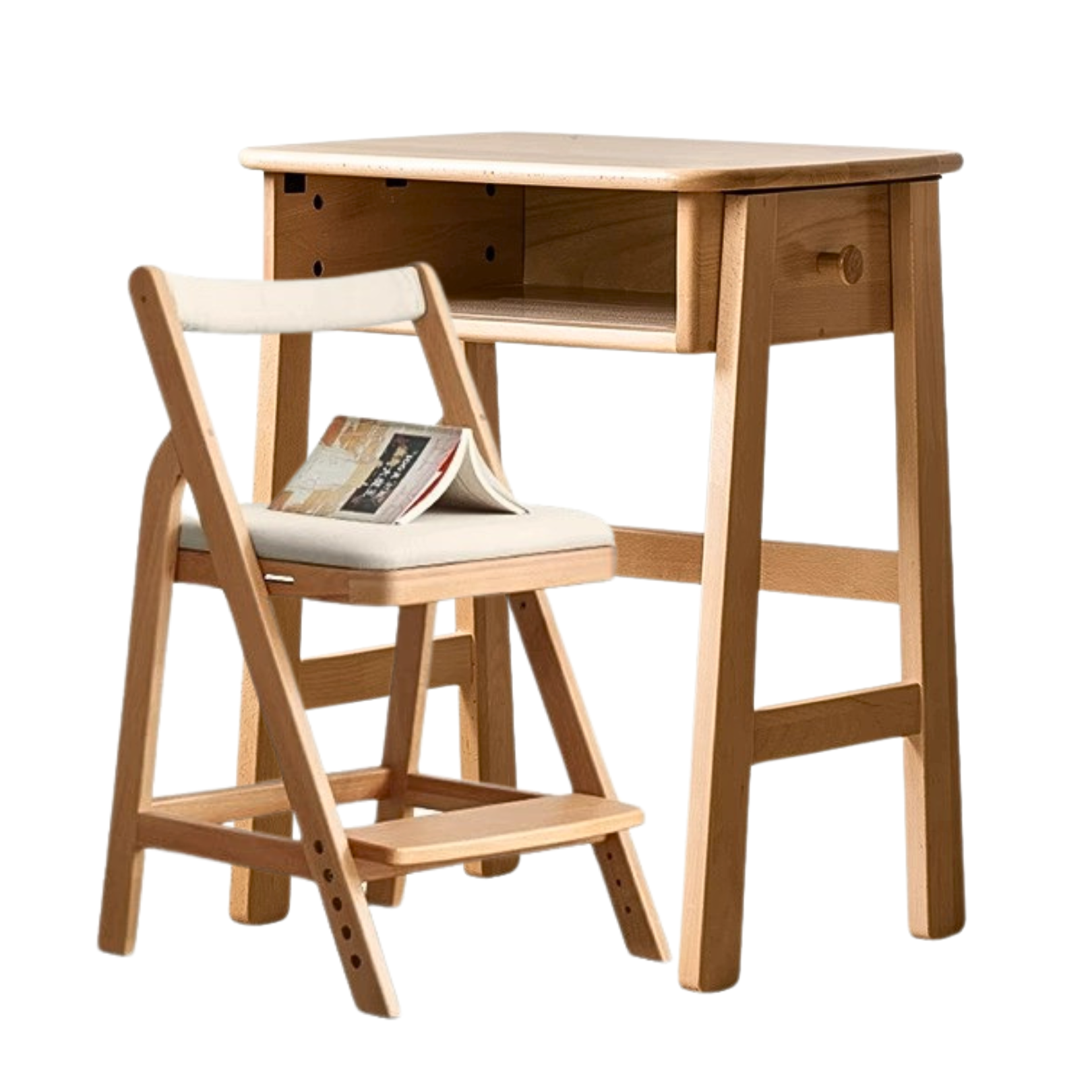 Beech solid wood children's small desk