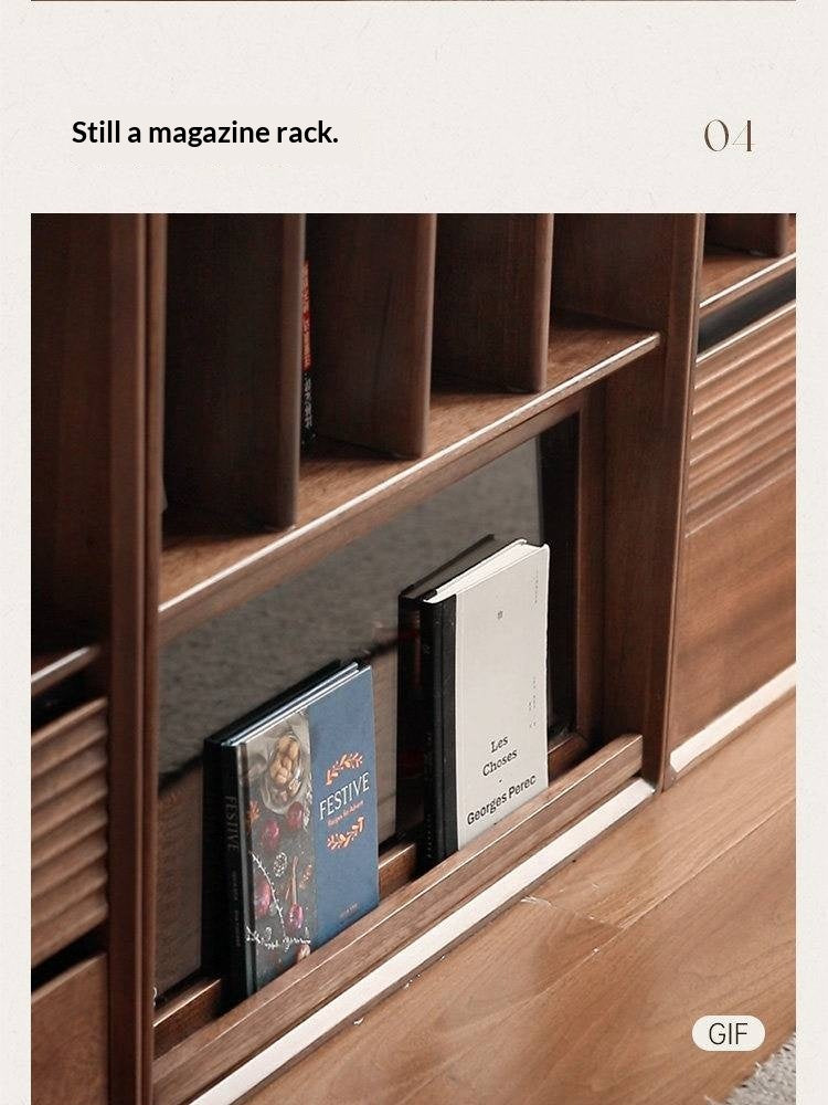 Golden Sandalwood Solid Wood Wall-Mounted Bookcase with Free Combination Grid Design