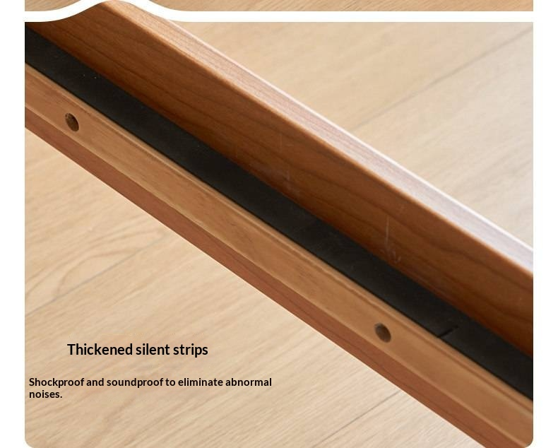 Cherry Solid Wood Bed — Retro Simple Luminous Bed with Charging and Storage