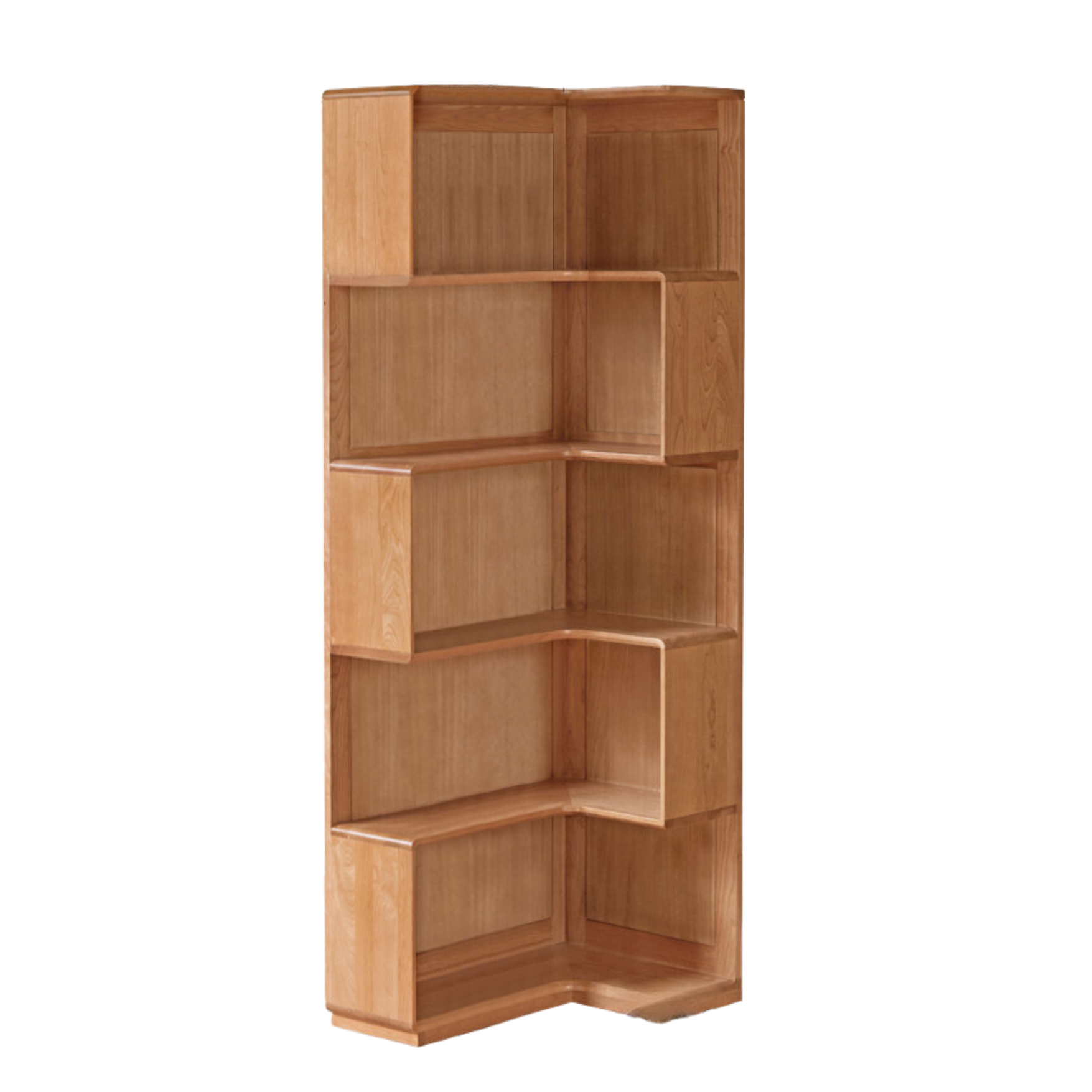 Cherry Solid Wood Corner Bookcase Floor Storage Cabinet<