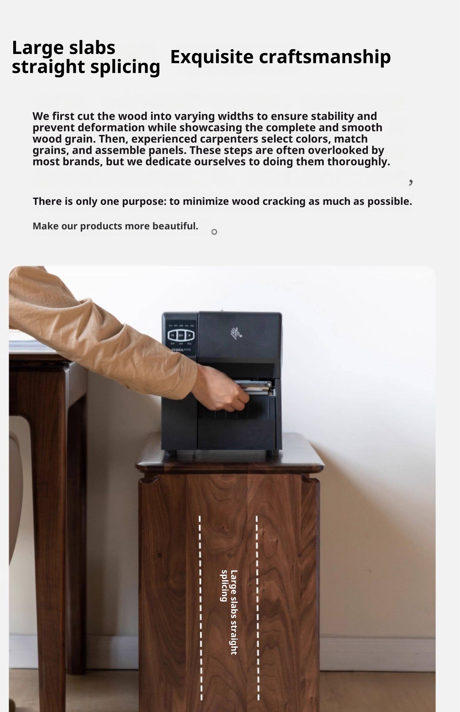 Black Walnut Solid Wood Nordic Style Movable Side Cabinet