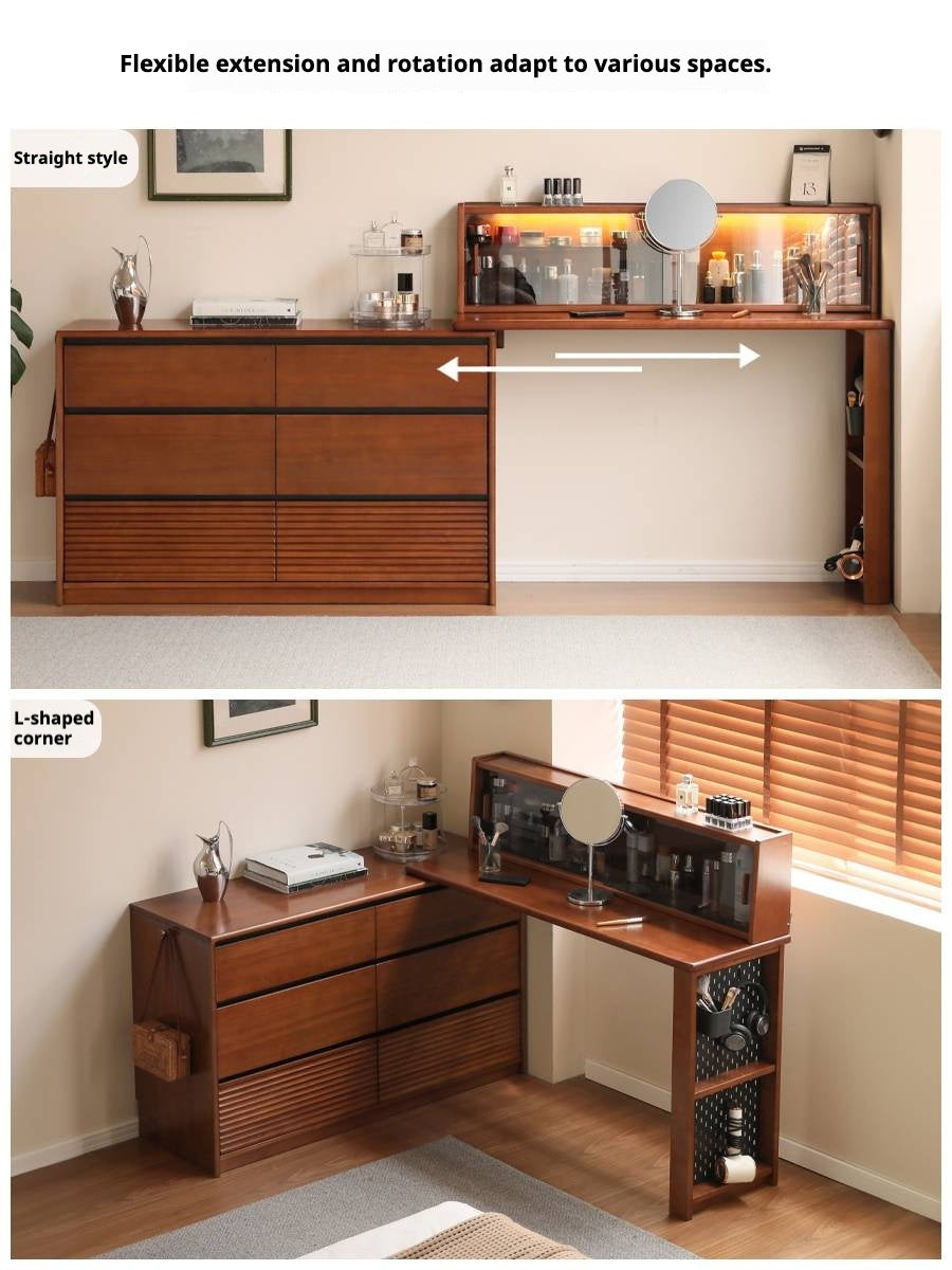 Pine Solid Wood Makeup Desk.