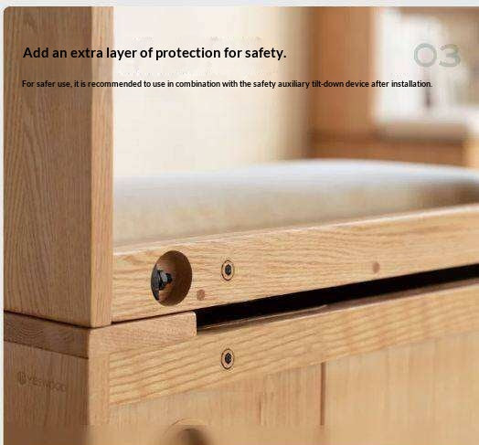 Oak, Ash Solid Wood Wall-To-Wall With Seat Combined Bookshelf