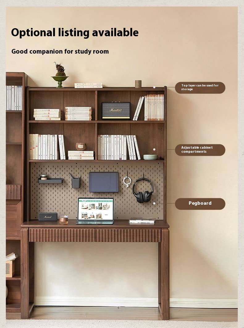 Black Walnut Solid Wood, Solid RubberWood Computer Desk