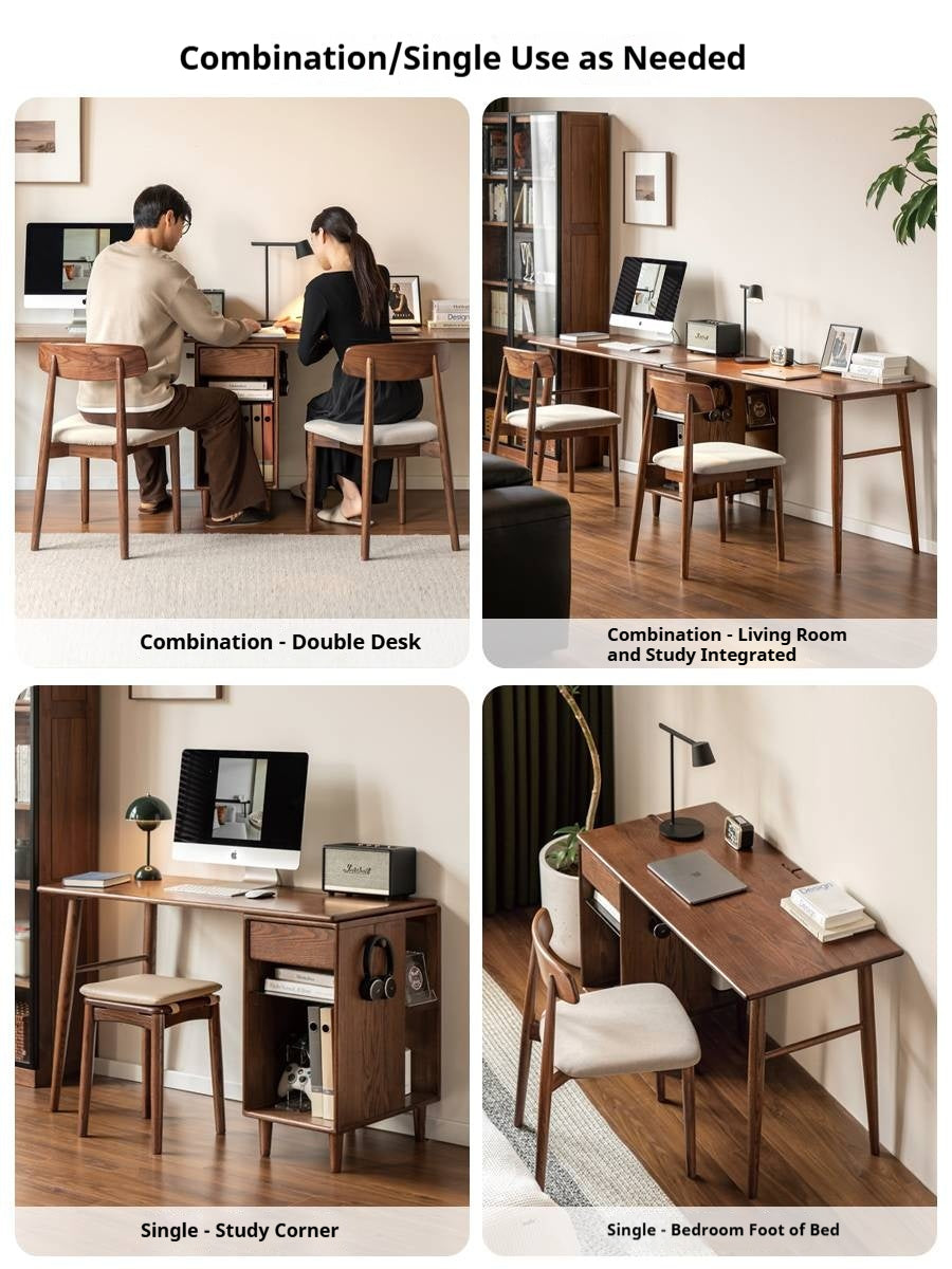 Oak Solid Wood Modern Double Computer
