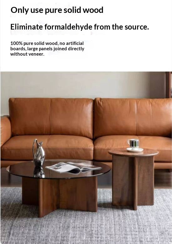 Black Walnut Combination Round Coffee Table