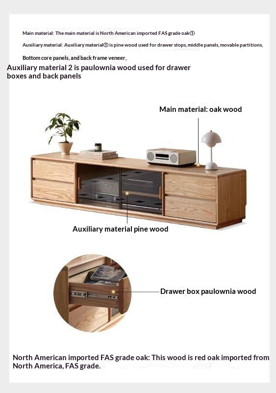 Oak Solid Wood Original Wood Style TV Cabinet